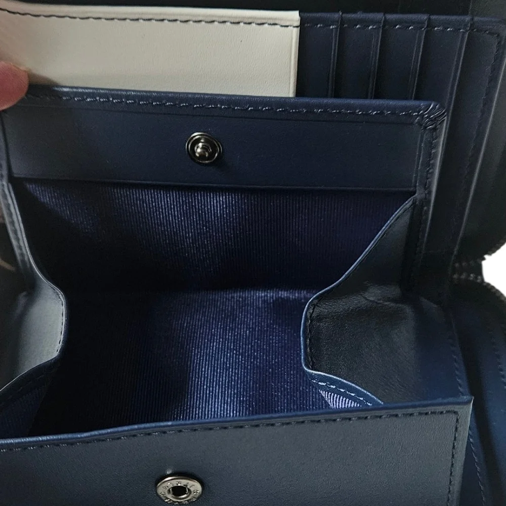 NWT / NIB Lanvin en Bleu Bi-fold Zip Wallet.